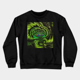 Owl Fractal Green Pattern Design Crewneck Sweatshirt